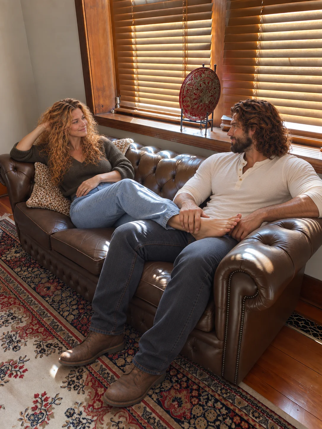Sonia and Husband hanging out on the couch